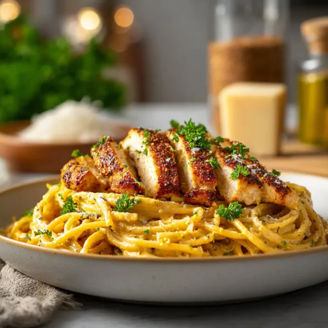 Creamy Cajun Chicken Pasta featured dish plated