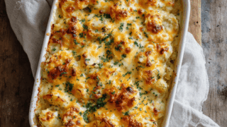 Creamy ranch chicken potato casserole hot from the oven