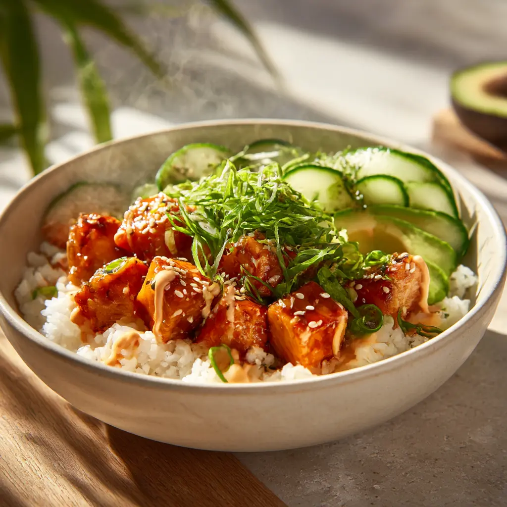 Best SPICY SALMON BOWLS WITH COCONUT RICE
