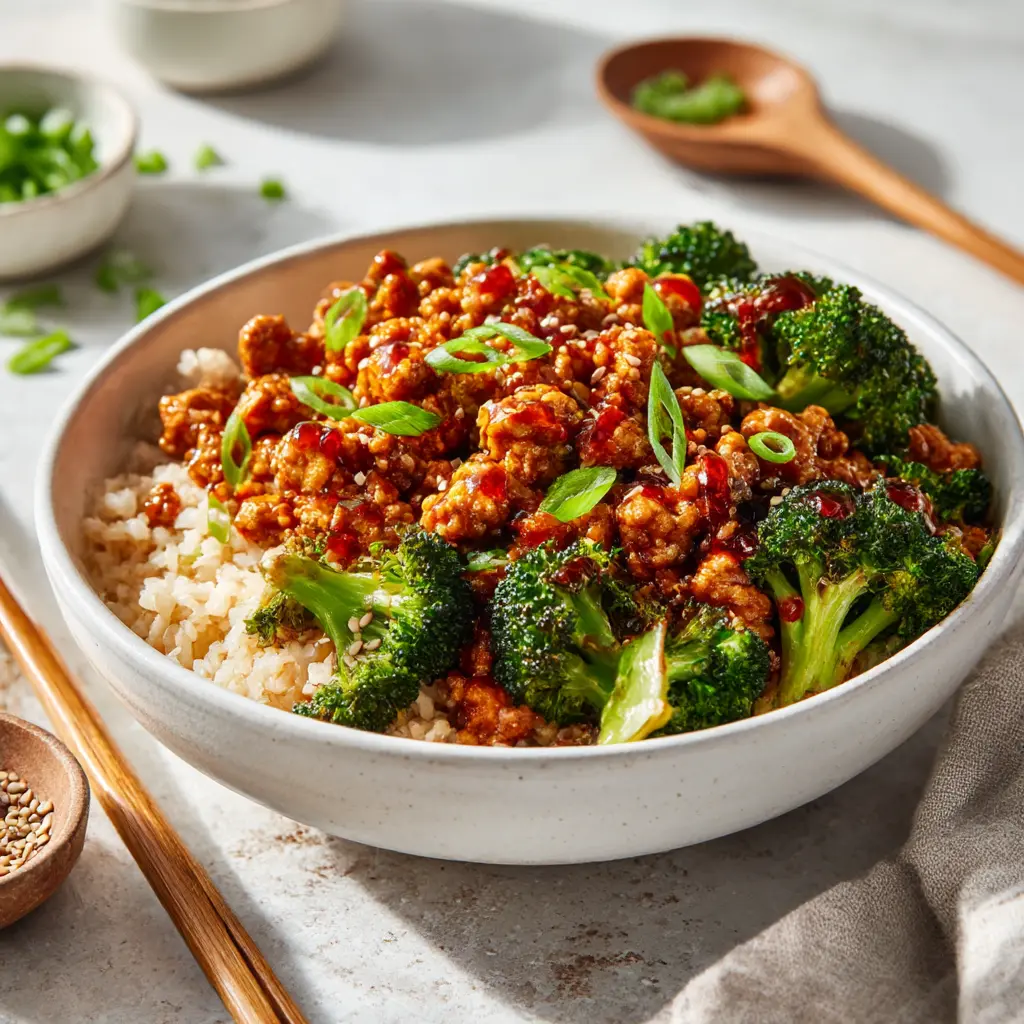 Best SWEET AND SPICY GROUND TURKEY & BROCCOLI BOWLS