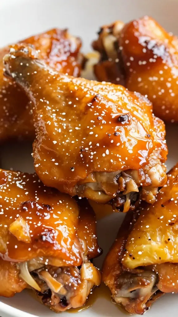 caramelized chicken thigh with pineapple glaze, closeup shot